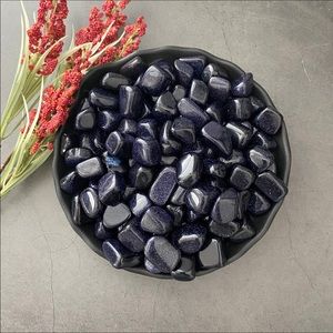 (2) Tumbled Blue Goldstone Stones